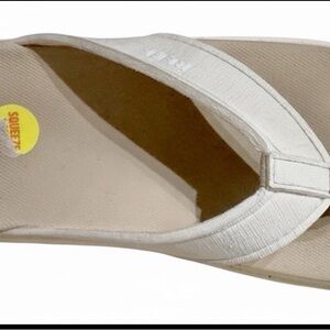 Reef Cushion Squeeze Platform Flip Flops Cream Tan Size 7.5